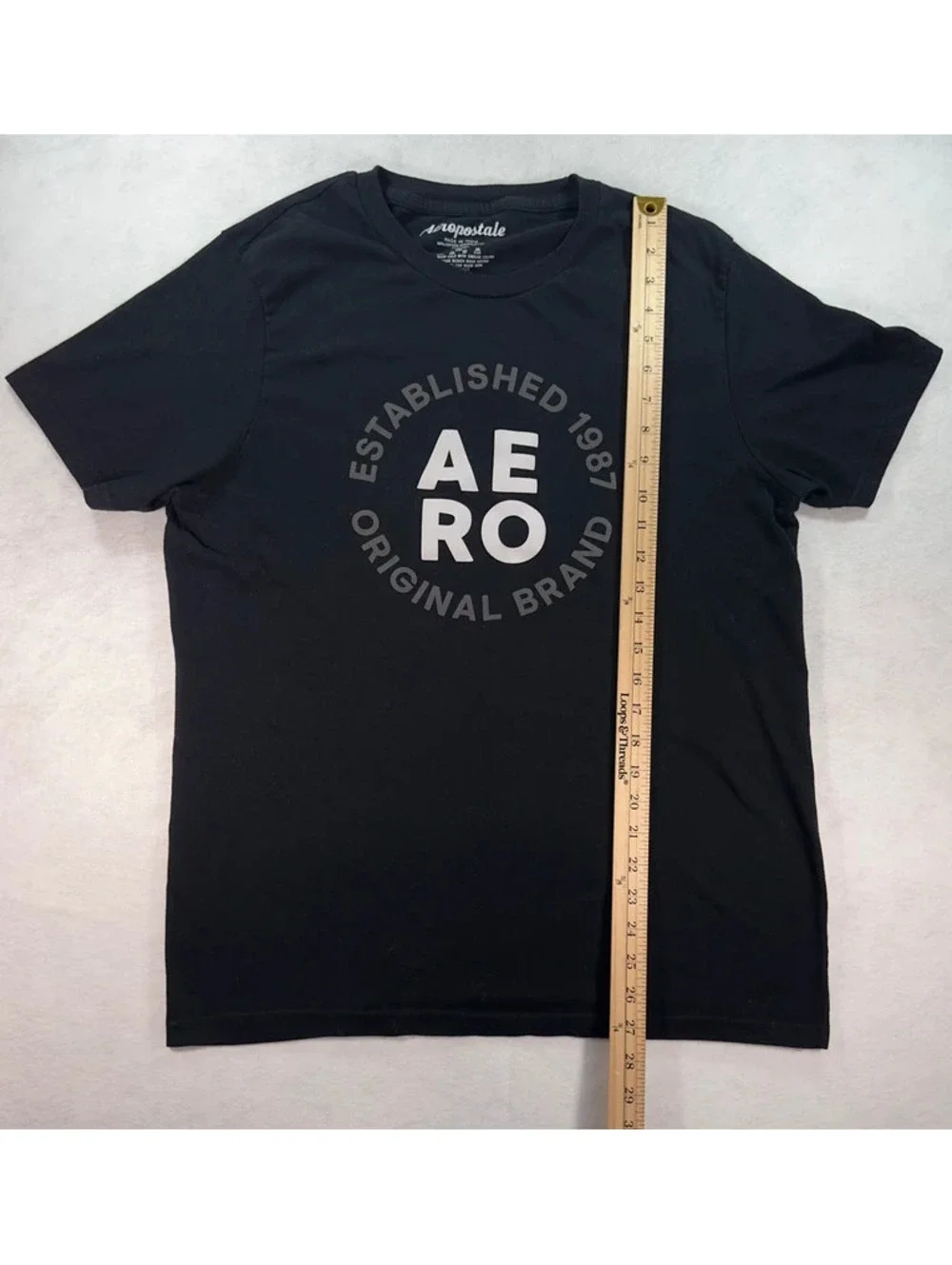 Aeropostale AERO Established 1987 Black Graphic T-Shirt – Size Large G00125